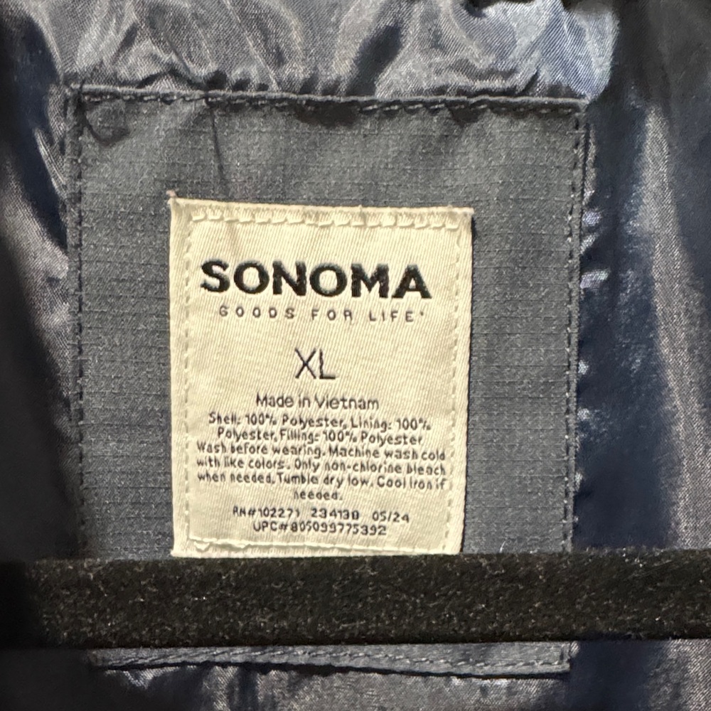 💙 Sonoma Navy Quilted Vest – SZ XL 💙 - Picture 2 of 3